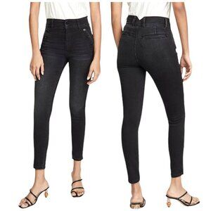 Joe's‎ Jeans Women 32 Black Faded High Rise Button Detail The Georgia Skinny